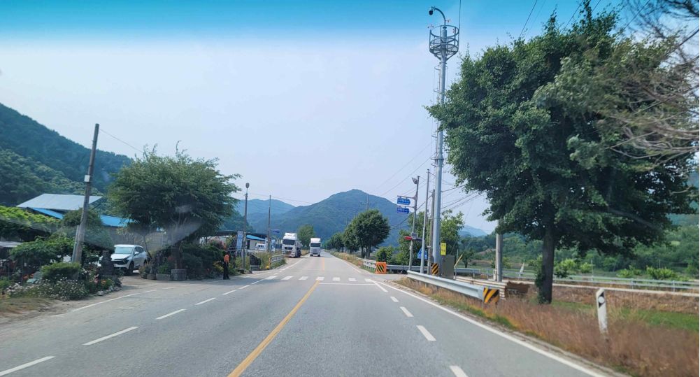 前方有人行横道 · 左侧有准备通过人行横道的行人 · 无信号灯的“ㅏ”形交叉路口