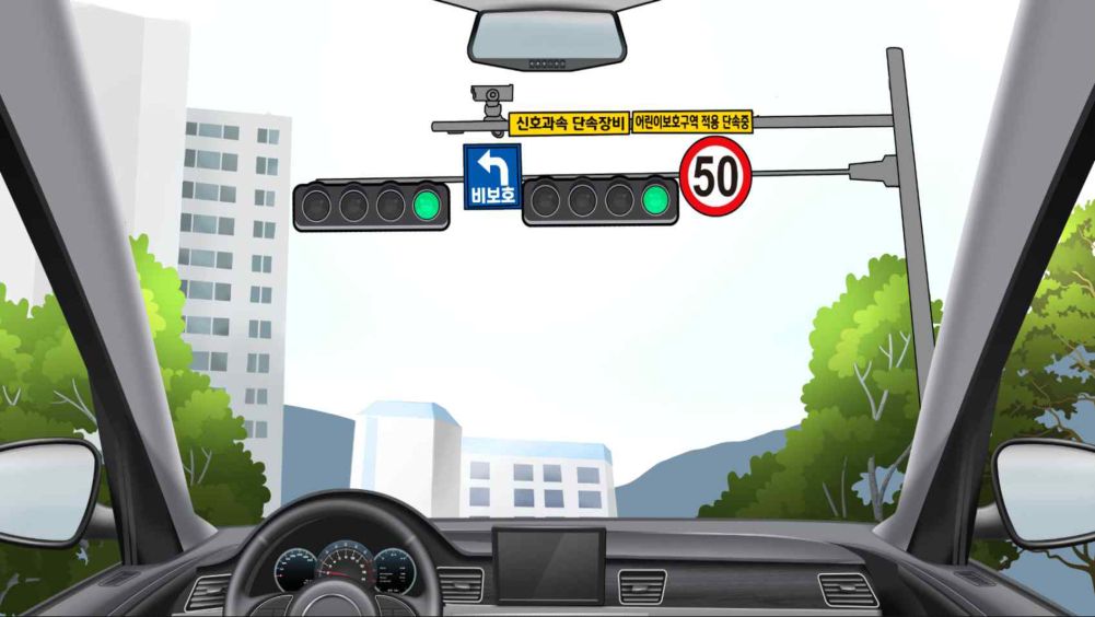 Khu vực bảo vệ trẻ em · Có đường hẹp ở hai bên trái phải · Biển báo rẽ trái không được bảo vệ · Camera phạt nguội tín hiệu và tốc độ